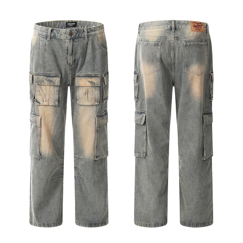 Multi Pockets Faded 314 Class Straight Leg Jeans #K3173