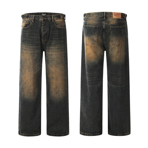 11KN ACID WASHED STRAIGHT LEG JEANS #K5228