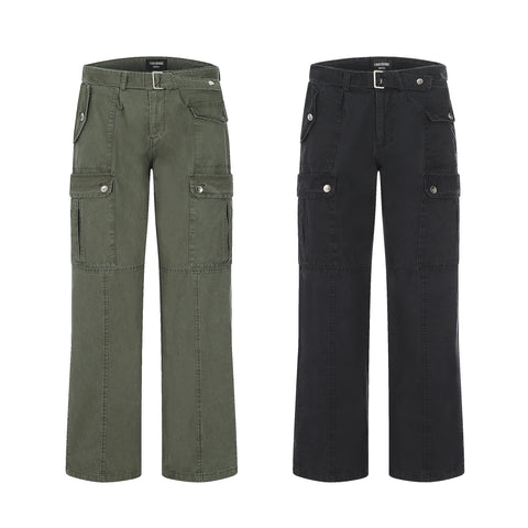 Multiple Pockets Streetwear-style Cargo Pants #K6110