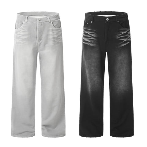 11KN WASHED STRAIGHT CASUAL PANTS #KJ6196