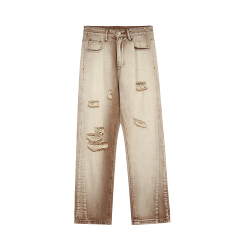 11KN Distressed Acid Washed Ripped Jeans #K578