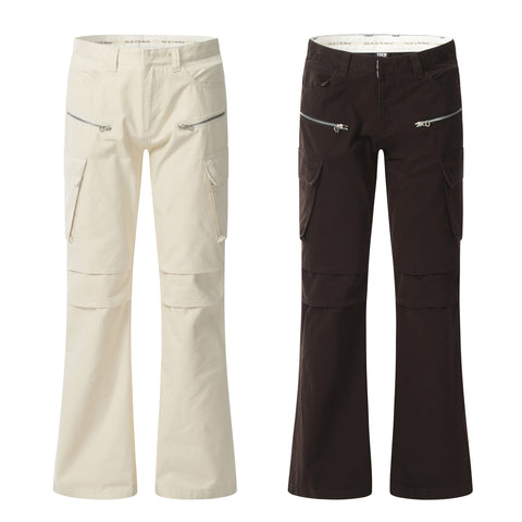11KN Slim Fit Zippered Flared Pants #N6189