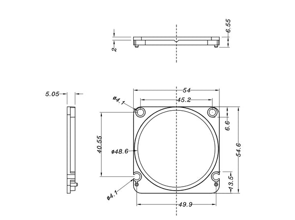 Dimensionale del set mod luce cardanica LED TX16S