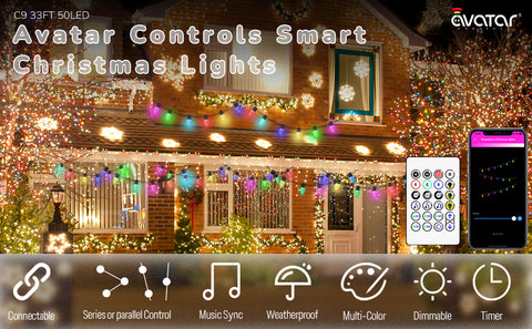 AVATAR CONTROLS Globe 32.8 ft. 66 LED Dreamcolor Outdoor Smart Multi-Color Lights  Christmas String Light with IR Remote ASL12-66 - The Home Depot