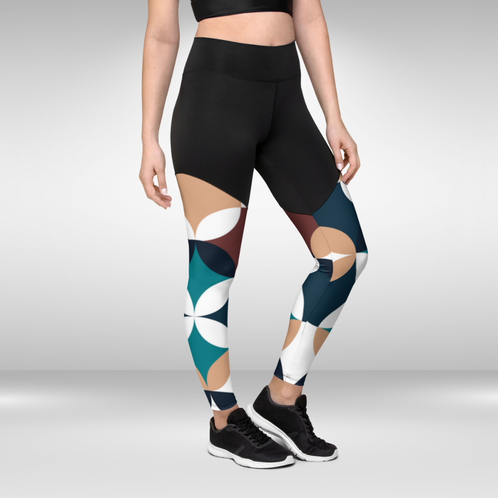 Women Compression Legging - Geometric Print