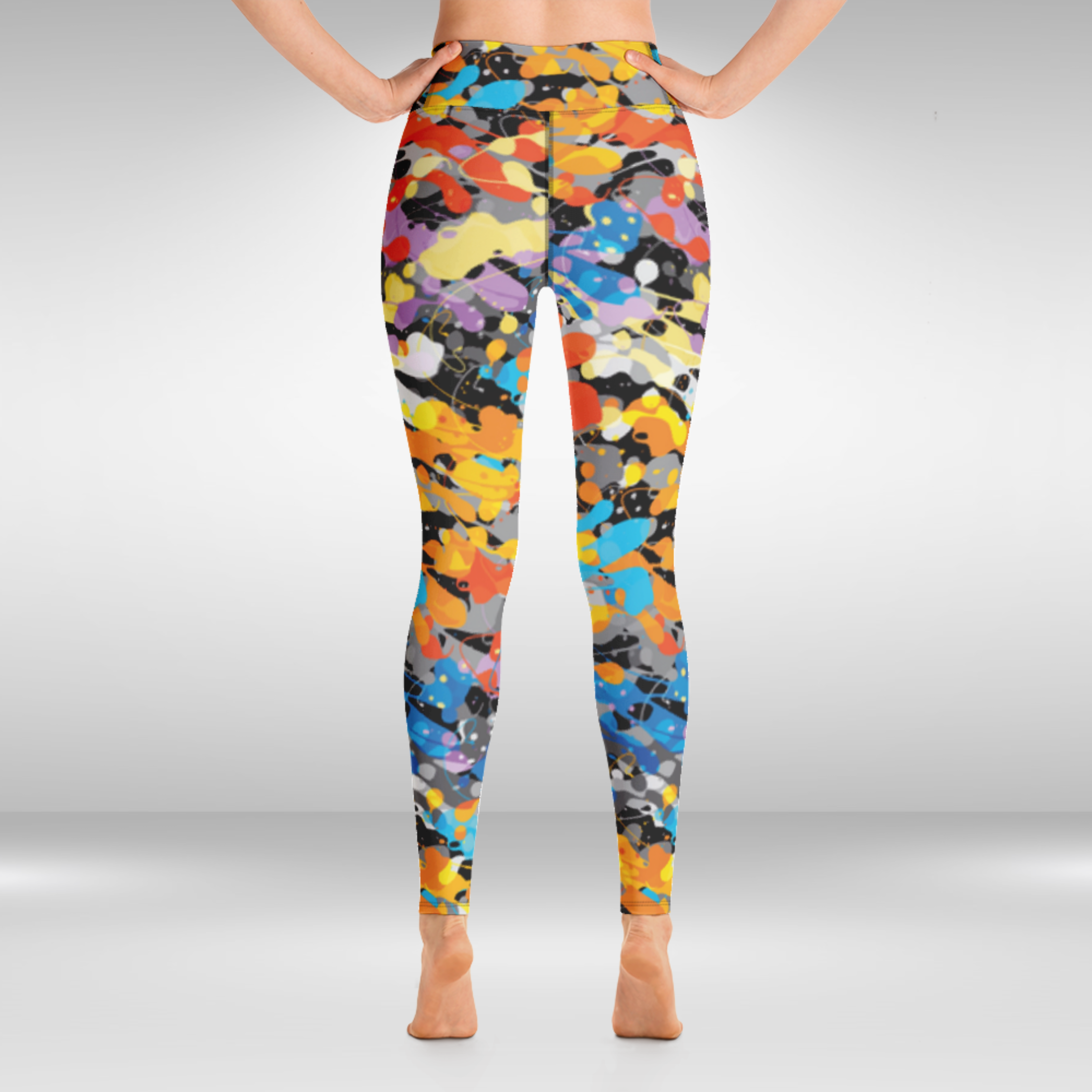 Women Yoga Legging - Colourful Abstract Print