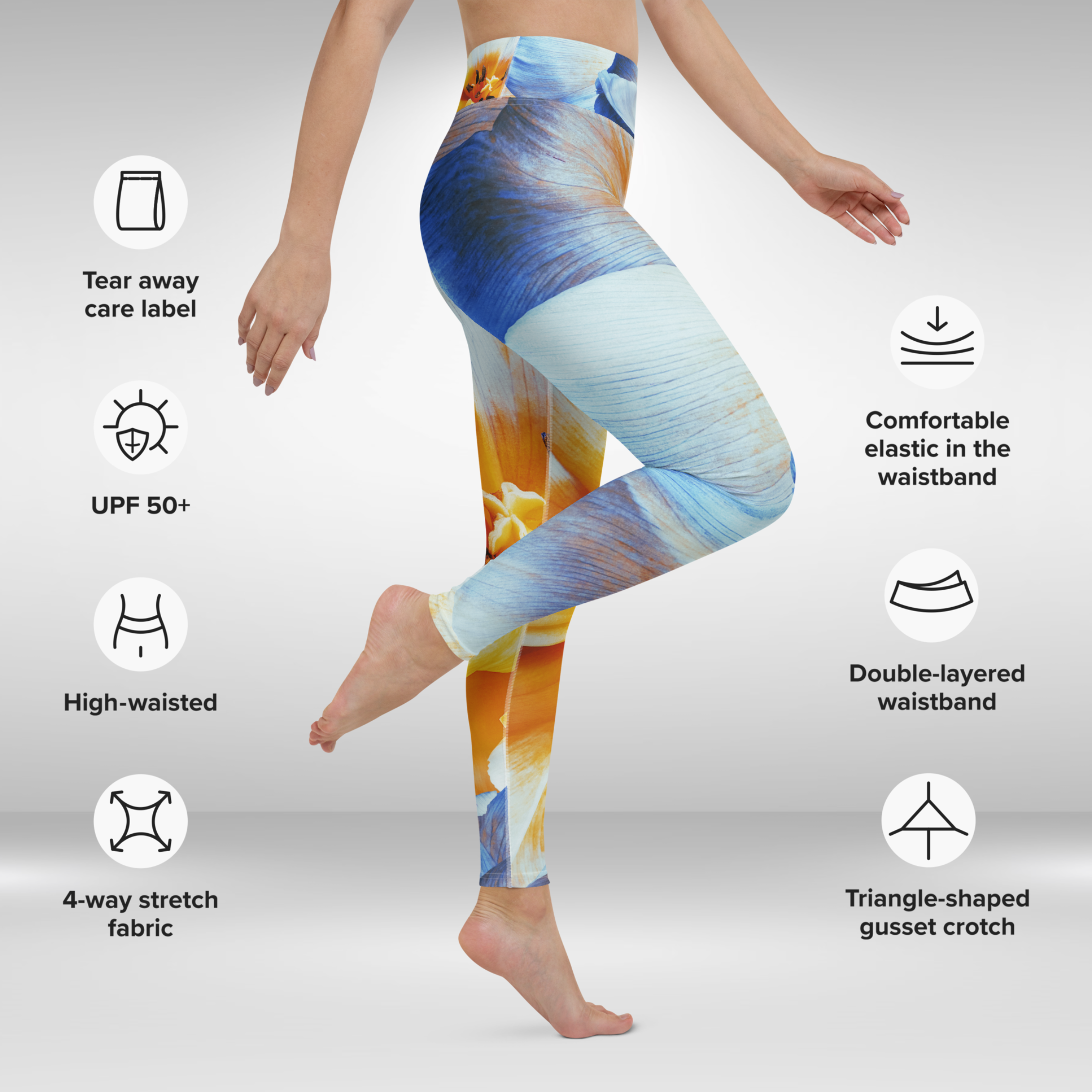 Women Yoga Legging - Oriental Floral Print