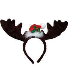 Antlers w-Santa Hat Headband