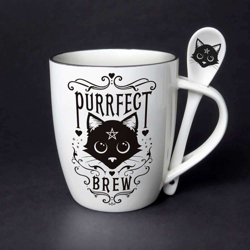 Purrfect Brew Mug and Spoon