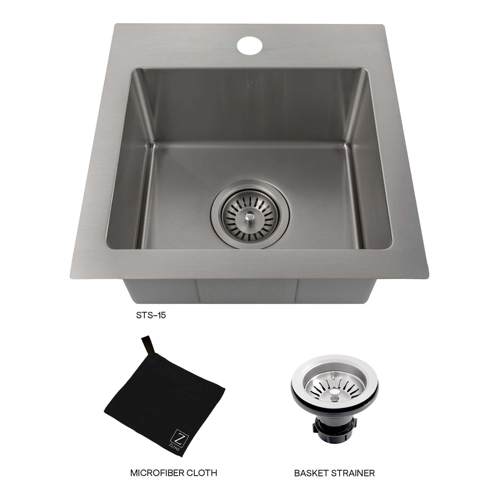 ZLINE 15 in. Donner Topmount Single Bowl Bar Kitchen Sink (STS-15)