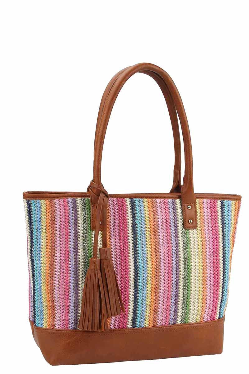  Colorful Straw Shopper Purse 