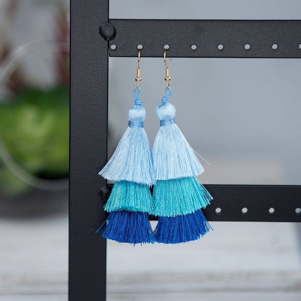  Ombré Silky Tassel Earrings 