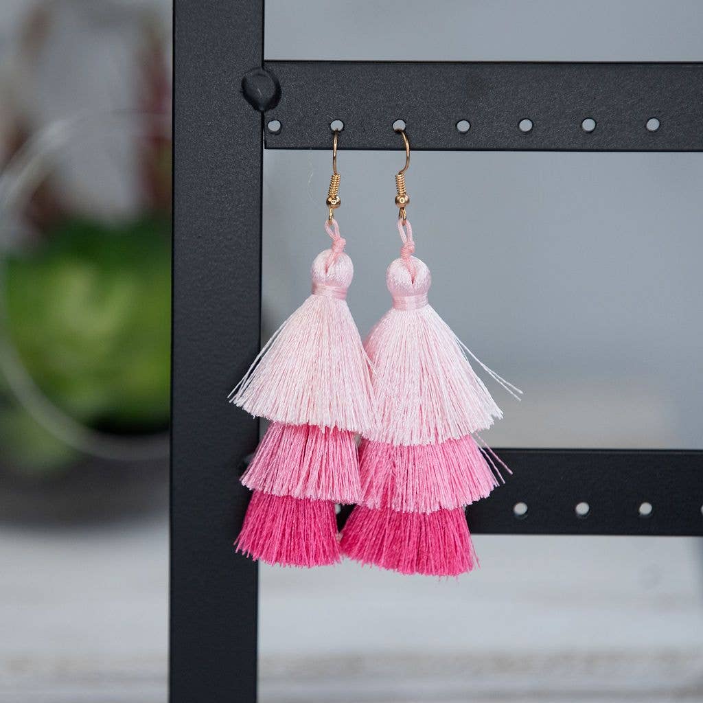  Ombré Silky Tassel Earrings 