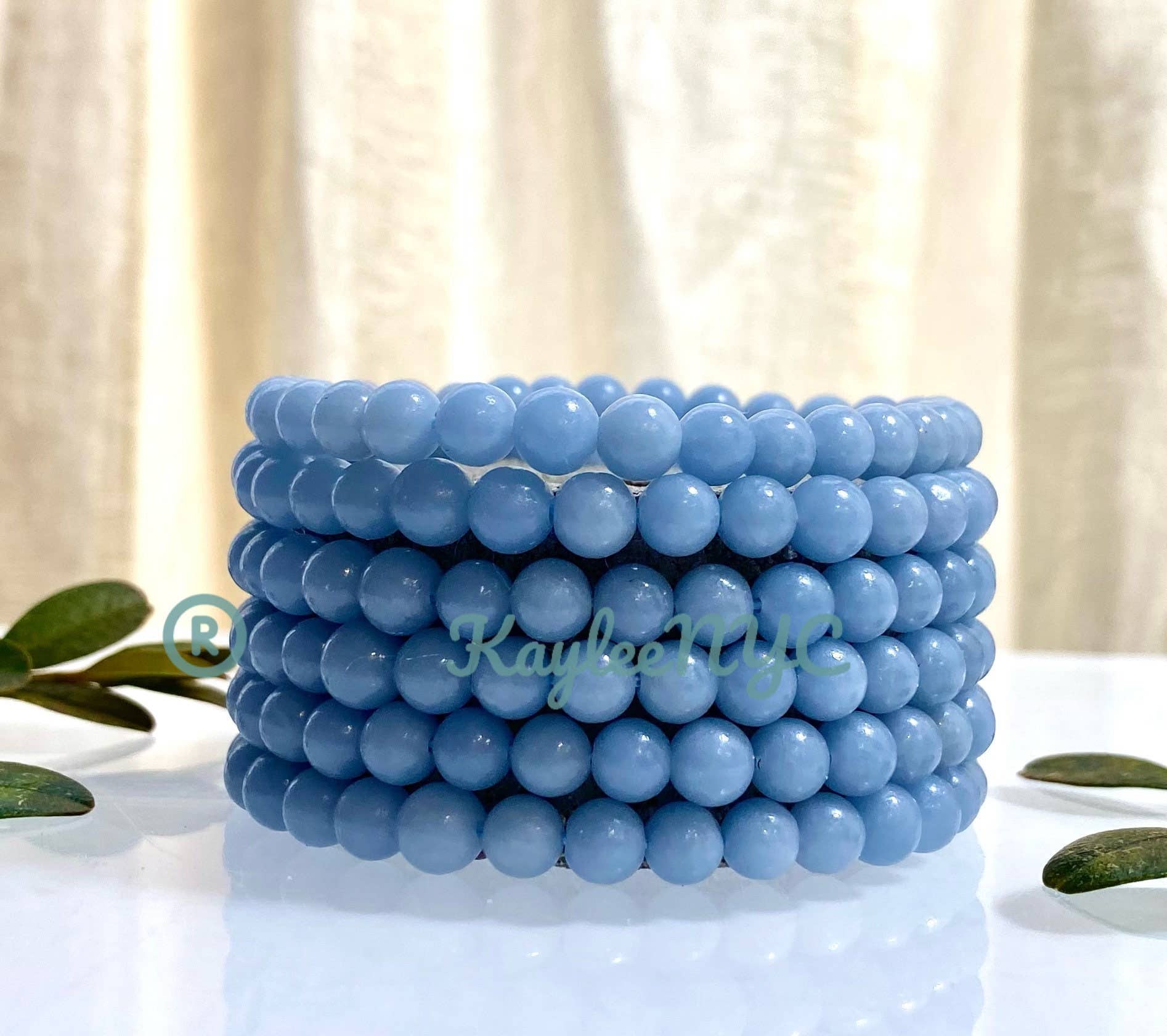  Angelite Crystal Stretch Bracelet 