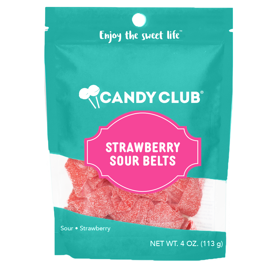  Strawberry Sour Belt Candies - Candy Bag 