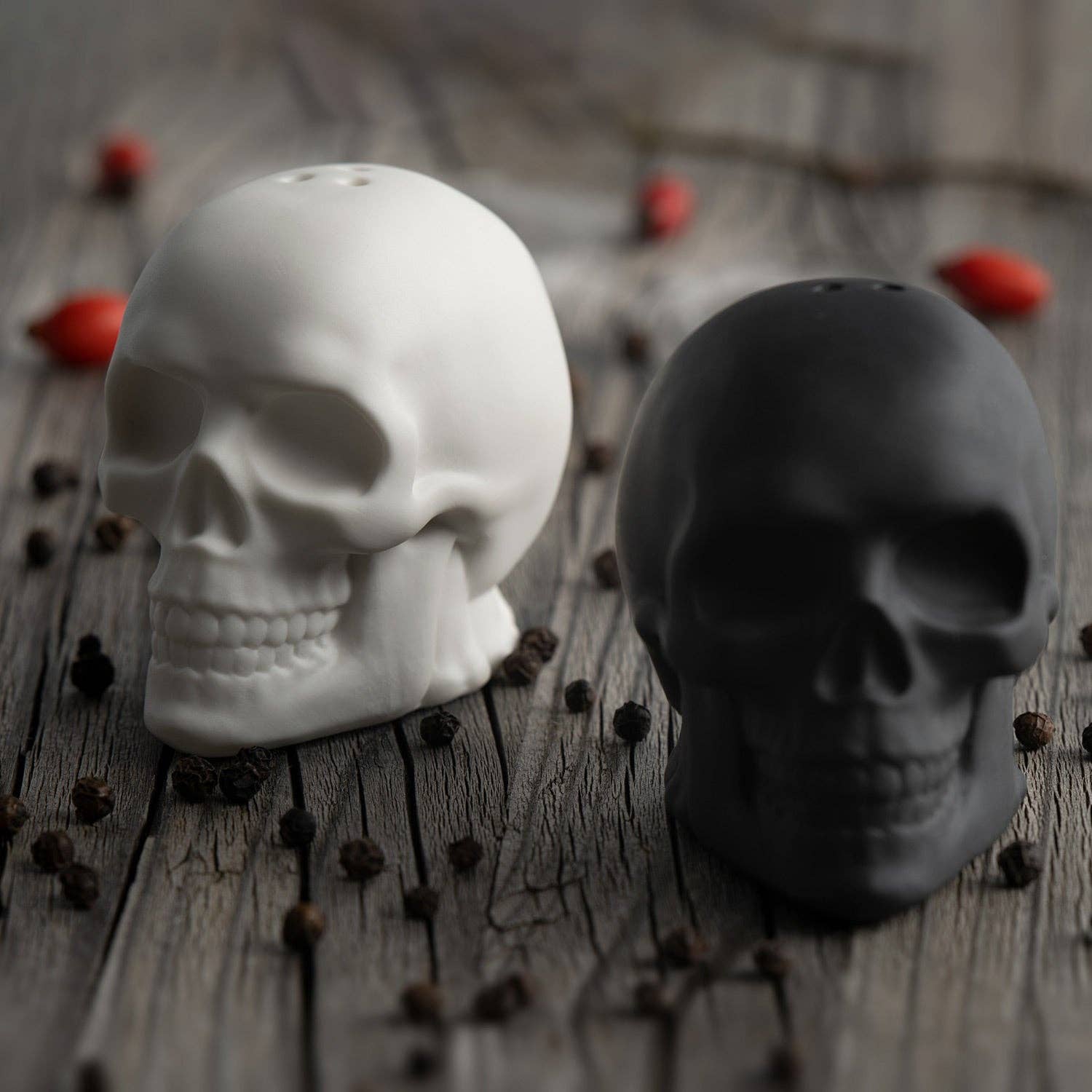  Skullistic Porcelain Skull Salt & Pepper Shaker Set 