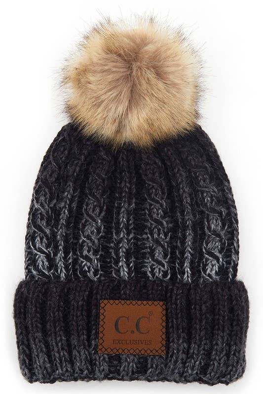  C.C Ombre Beanie With Pom 