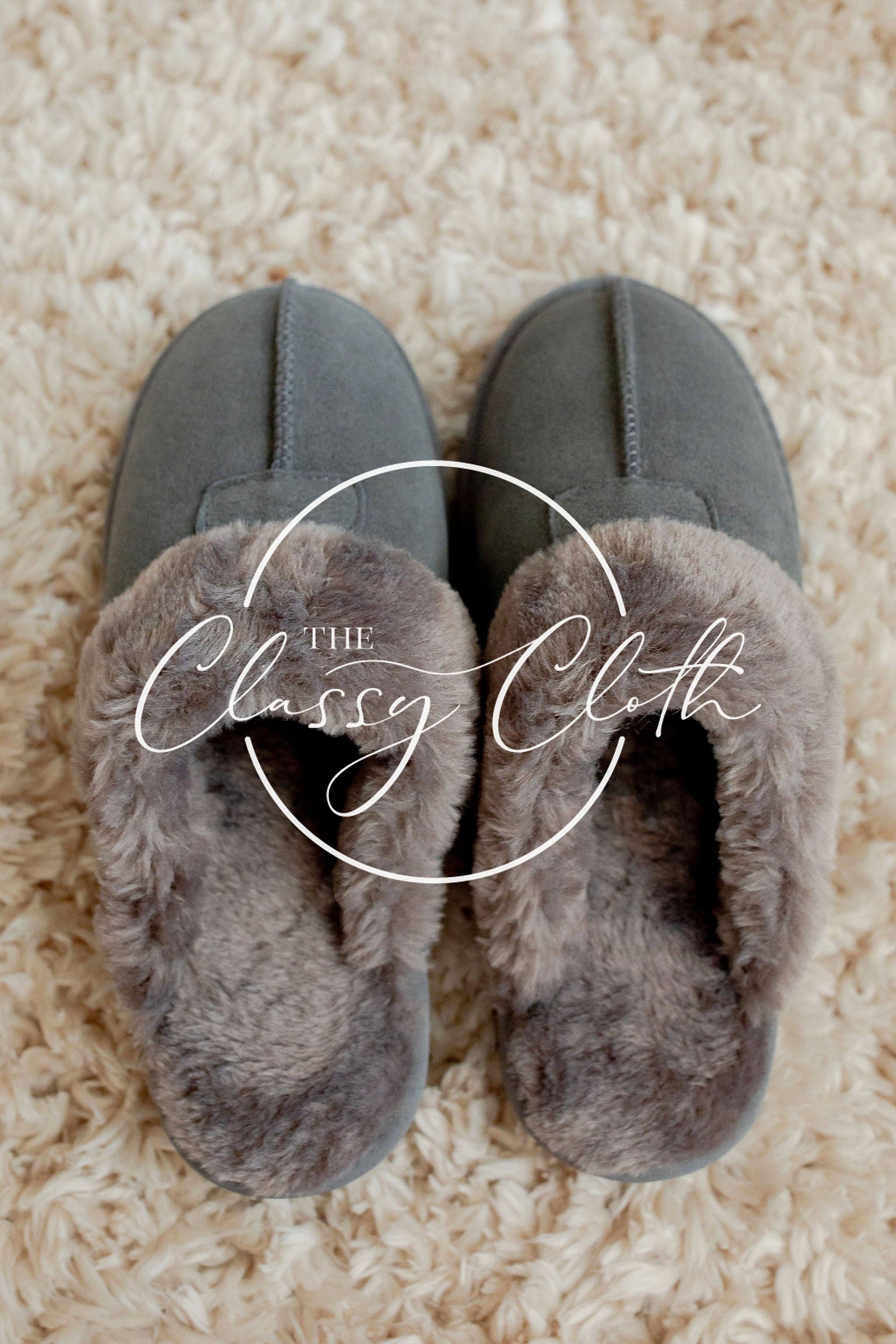  Fur-Lined Slipper - Grey RTS: 9 