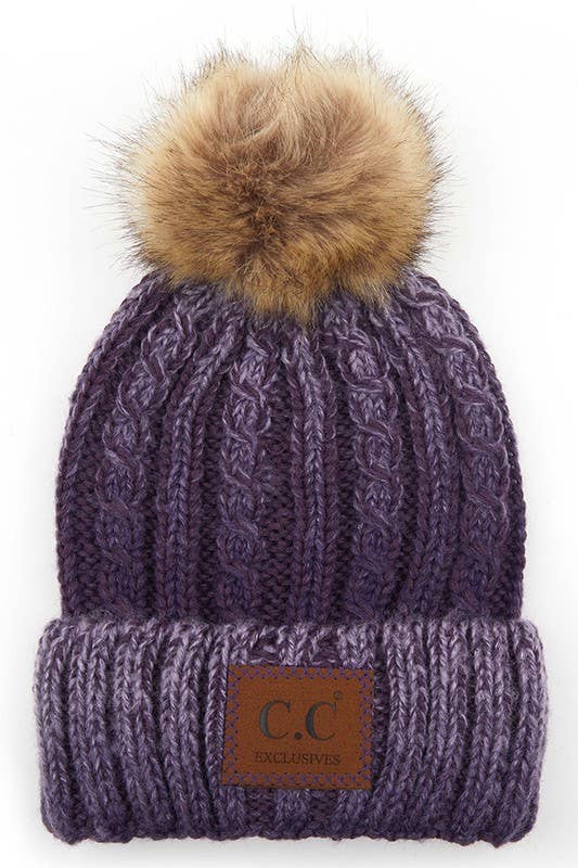  C.C Ombre Beanie With Pom 