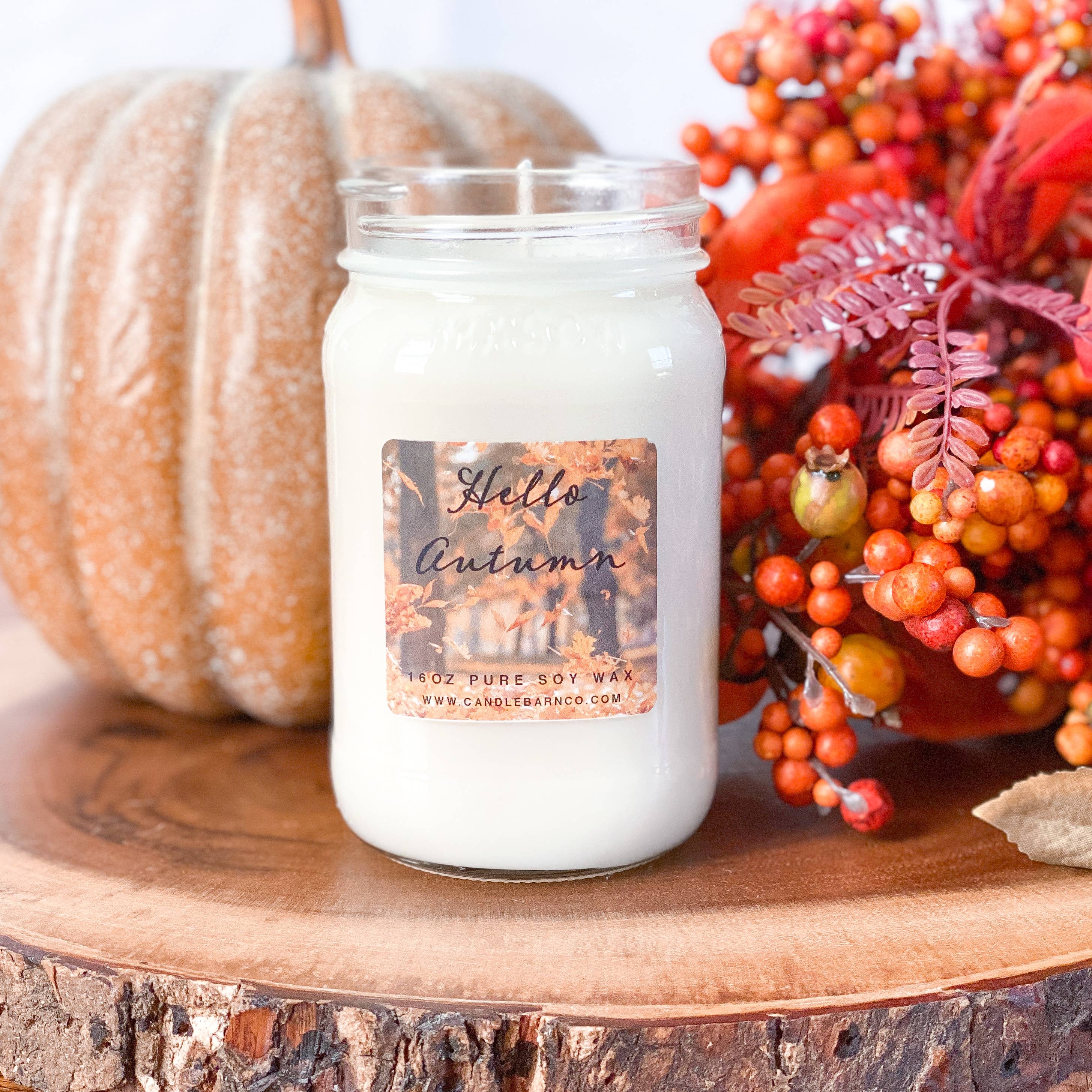  HELLO AUTUMN | 16oz Mason Jar 