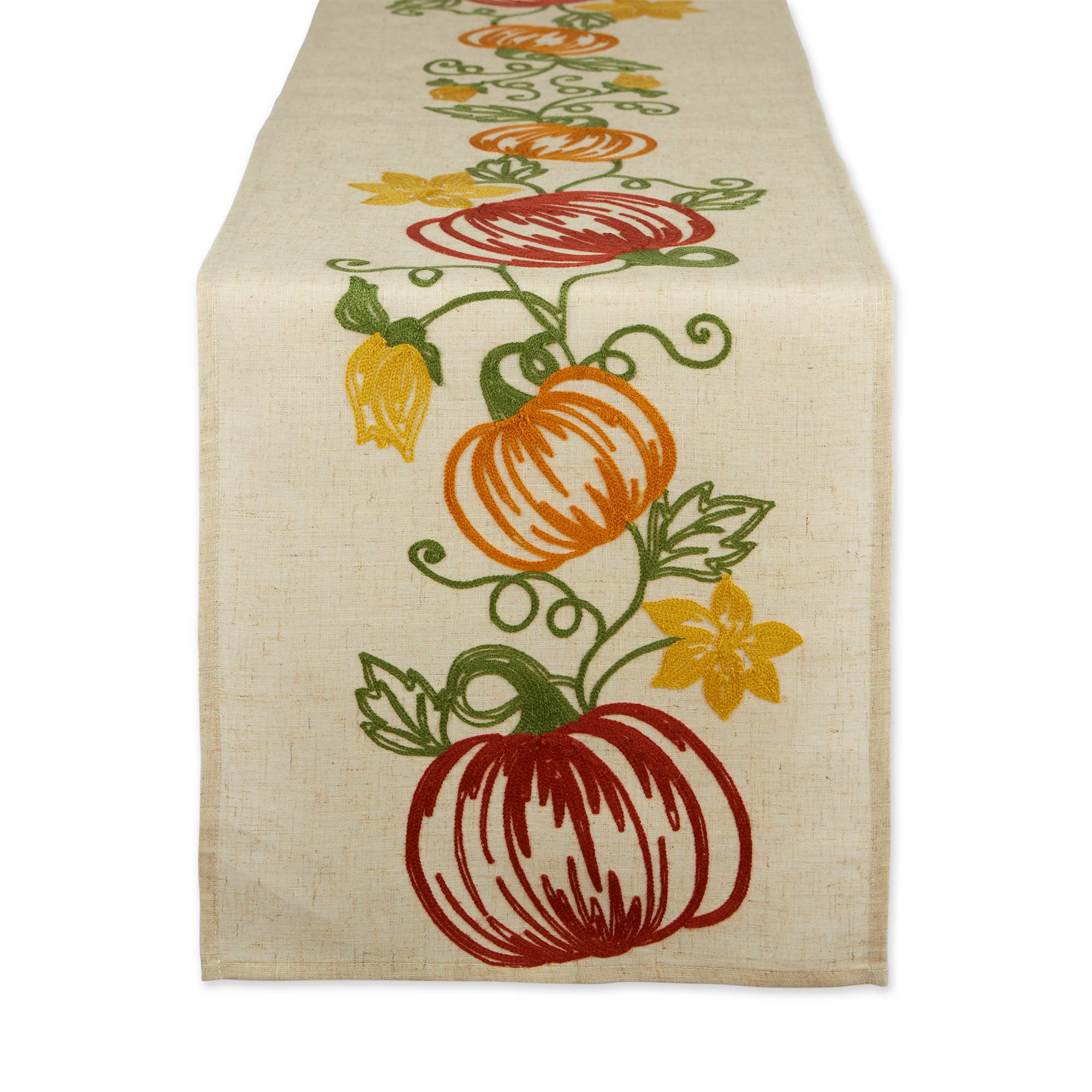  Pumpkin Vine Embroidered Table Runner - 14 X 70 