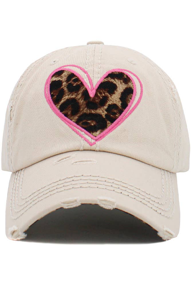  LEOPARD HEART PATCH Vintage Hat 