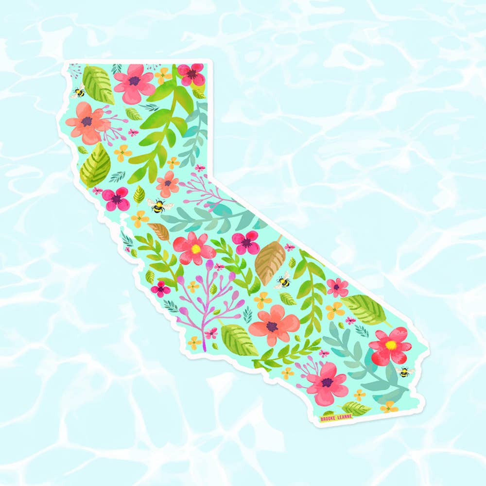  California Flower Vinyl Sticker 