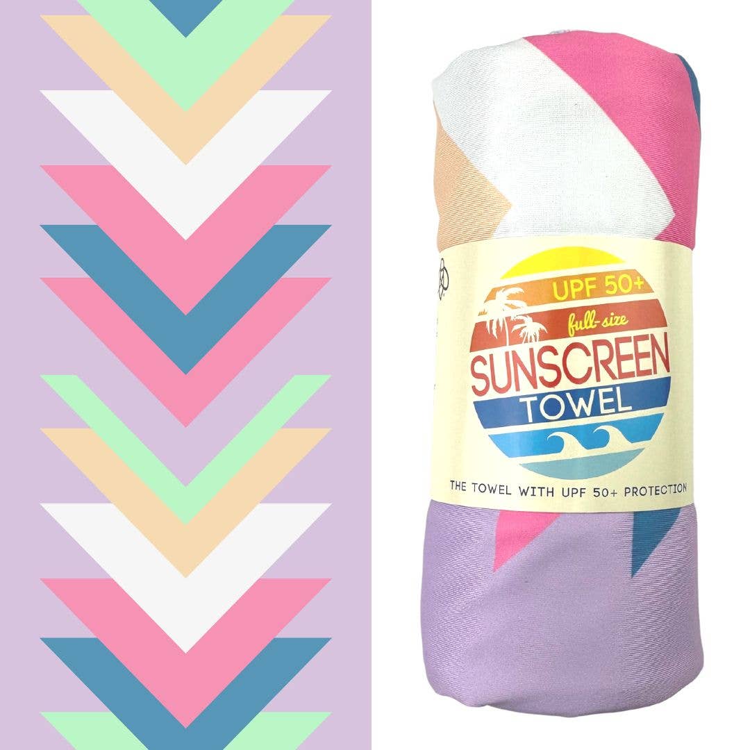  Full Size UPF 50+ Sunscreen Towel (Abstract Arrows) 