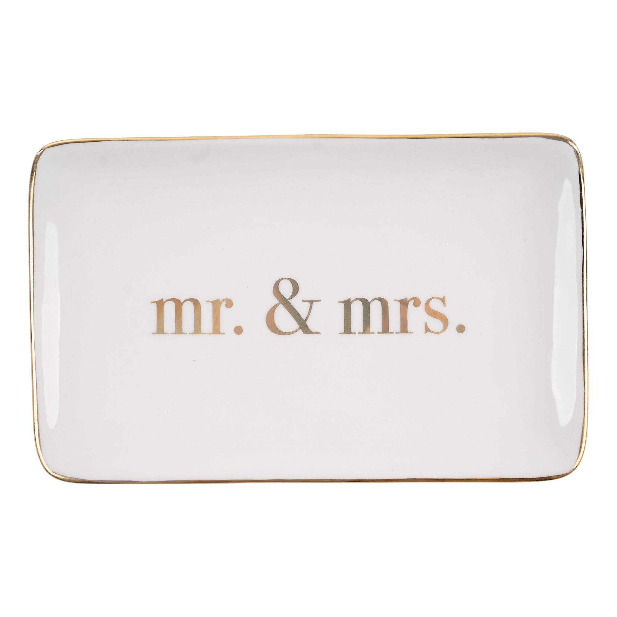  Gold Mr. & Mrs. Trinket Tray 