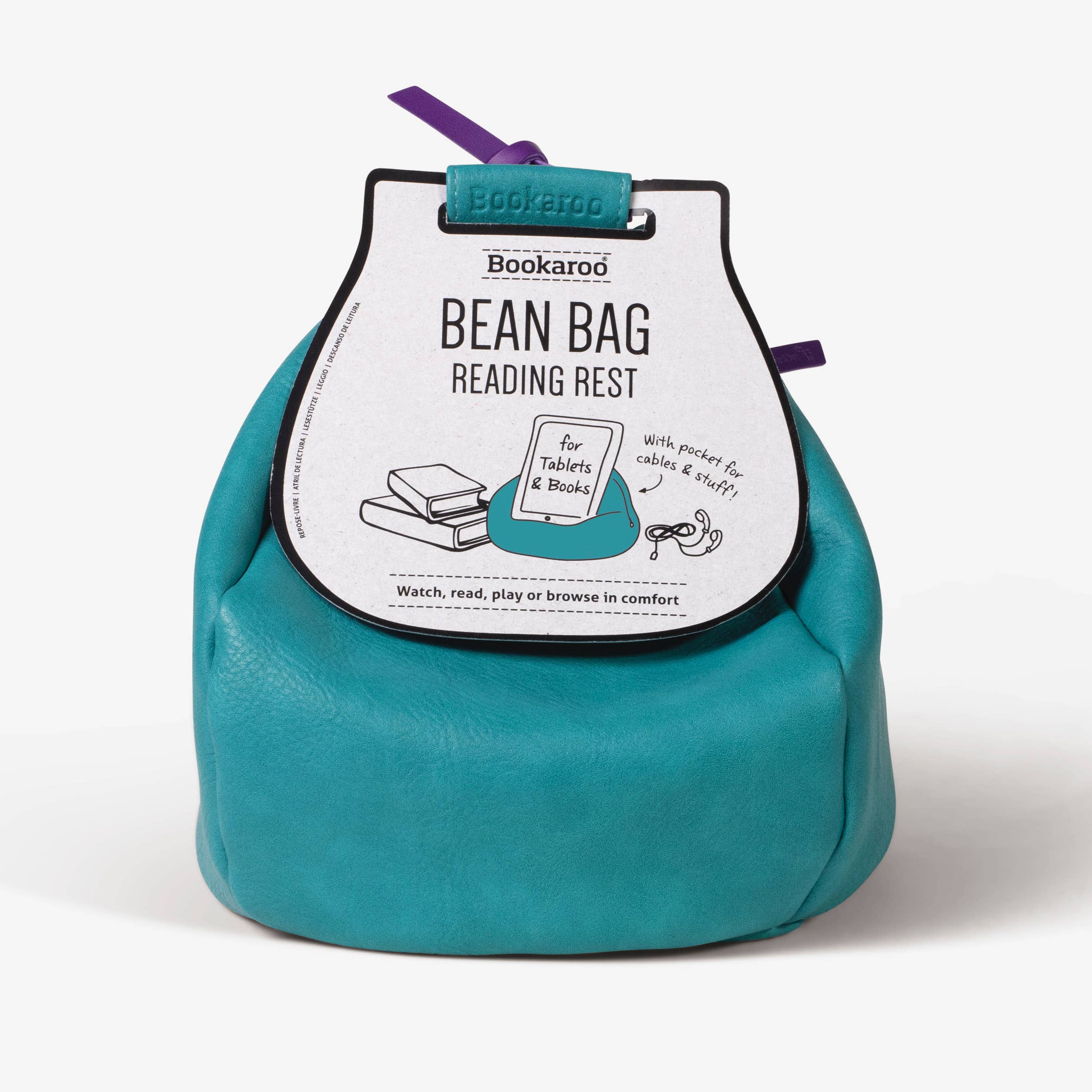  Bookaroo Bean Bag Reading Rest: Turquoise and Purple 