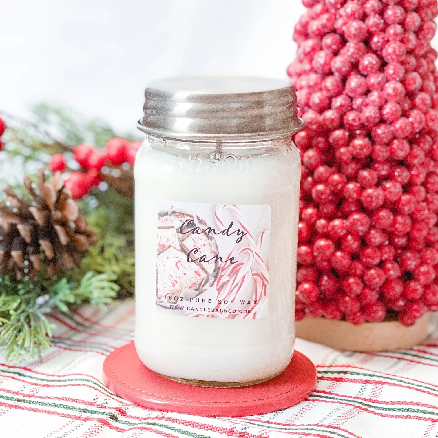  CANDY CANE | 16oz Mason Jar 