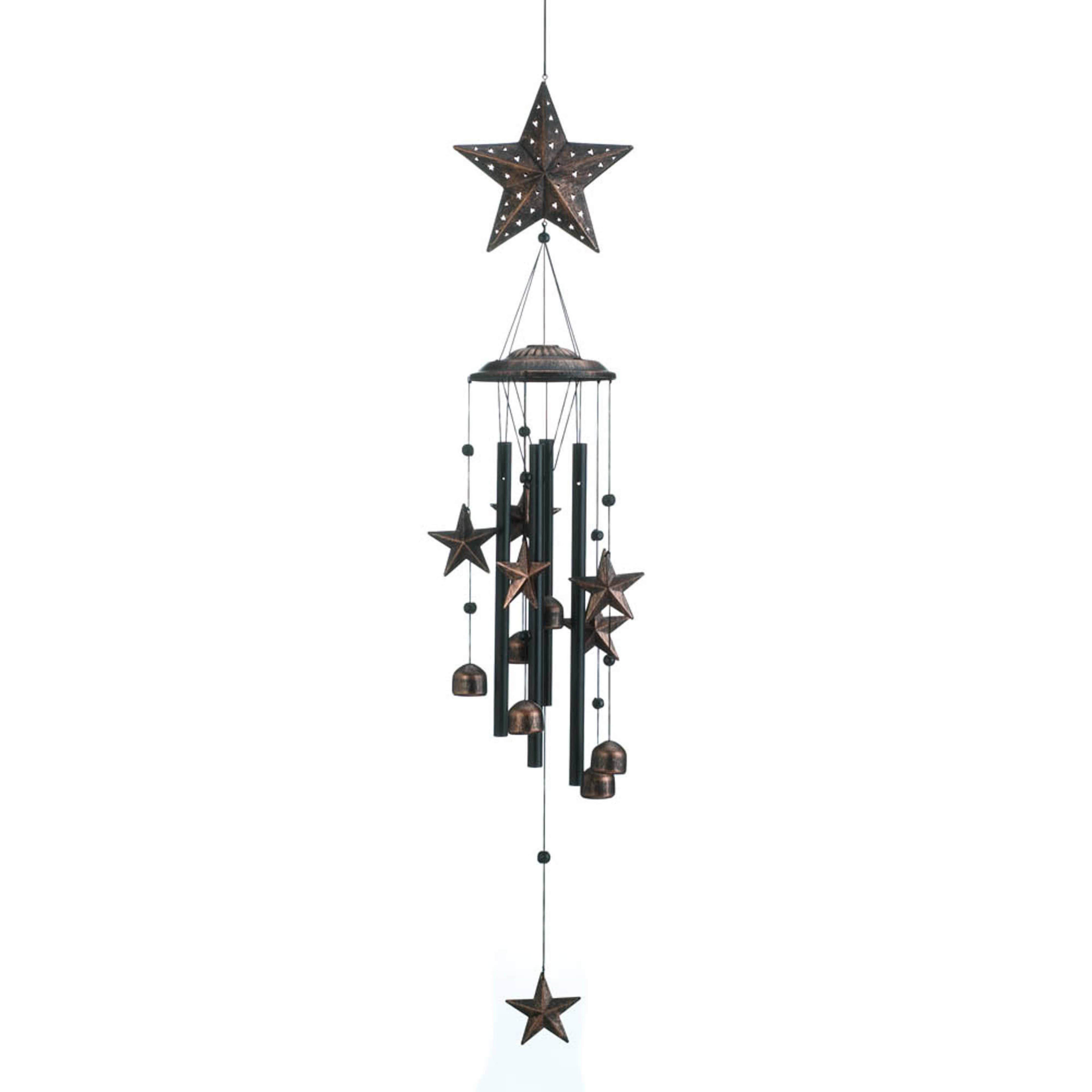  34 Bronze Stars Wind Chimes 