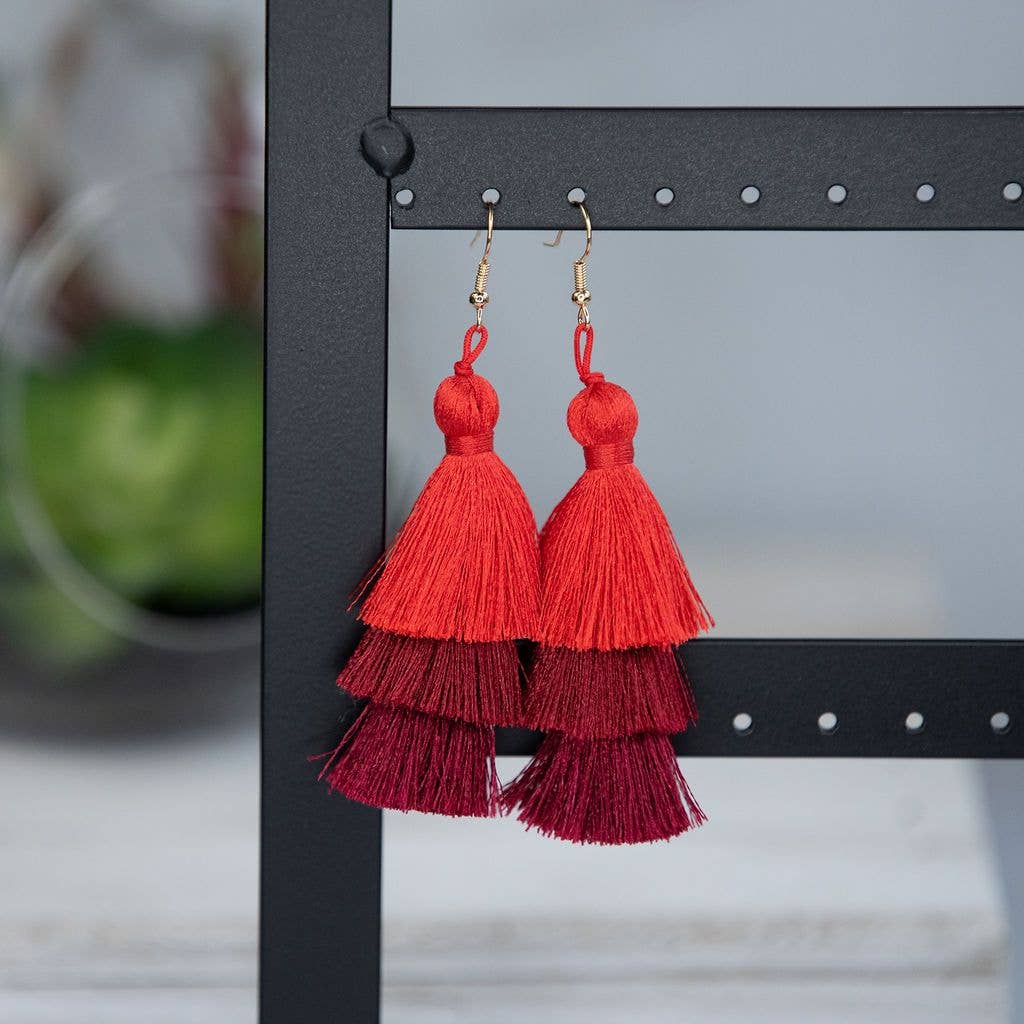  Ombré Silky Tassel Earrings 