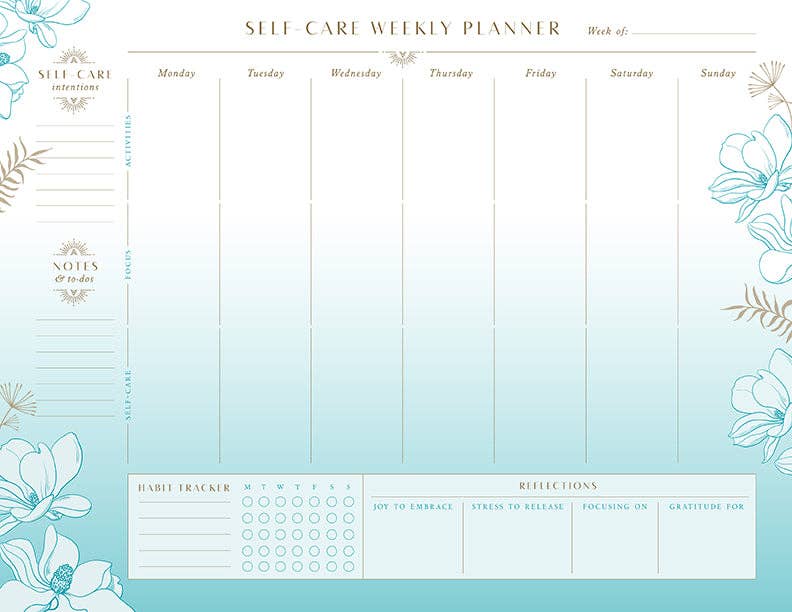  Self-Care Weekly Planner Notepad 