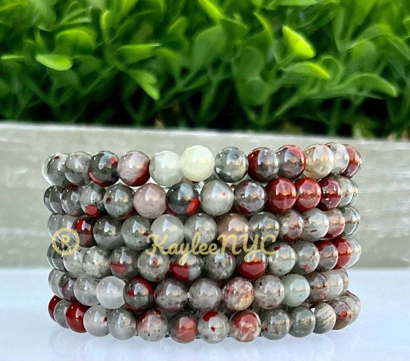  Bloodstone Crystal Stretch Bracelet 