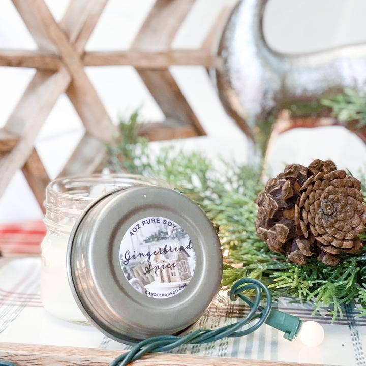  GINGERBREAD SPICE | 4oz Mason Jar | Pure Soy Candle 