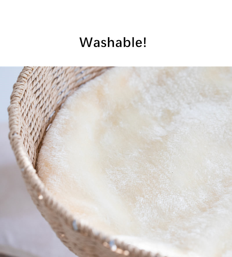 Rattan Cat Tower Cat Scratching Tree for Multiple Cats