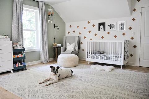 use a rolling storage cart in nursery room
