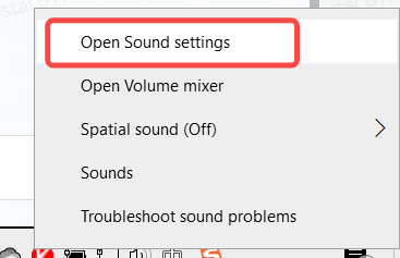 Open Sound Settings