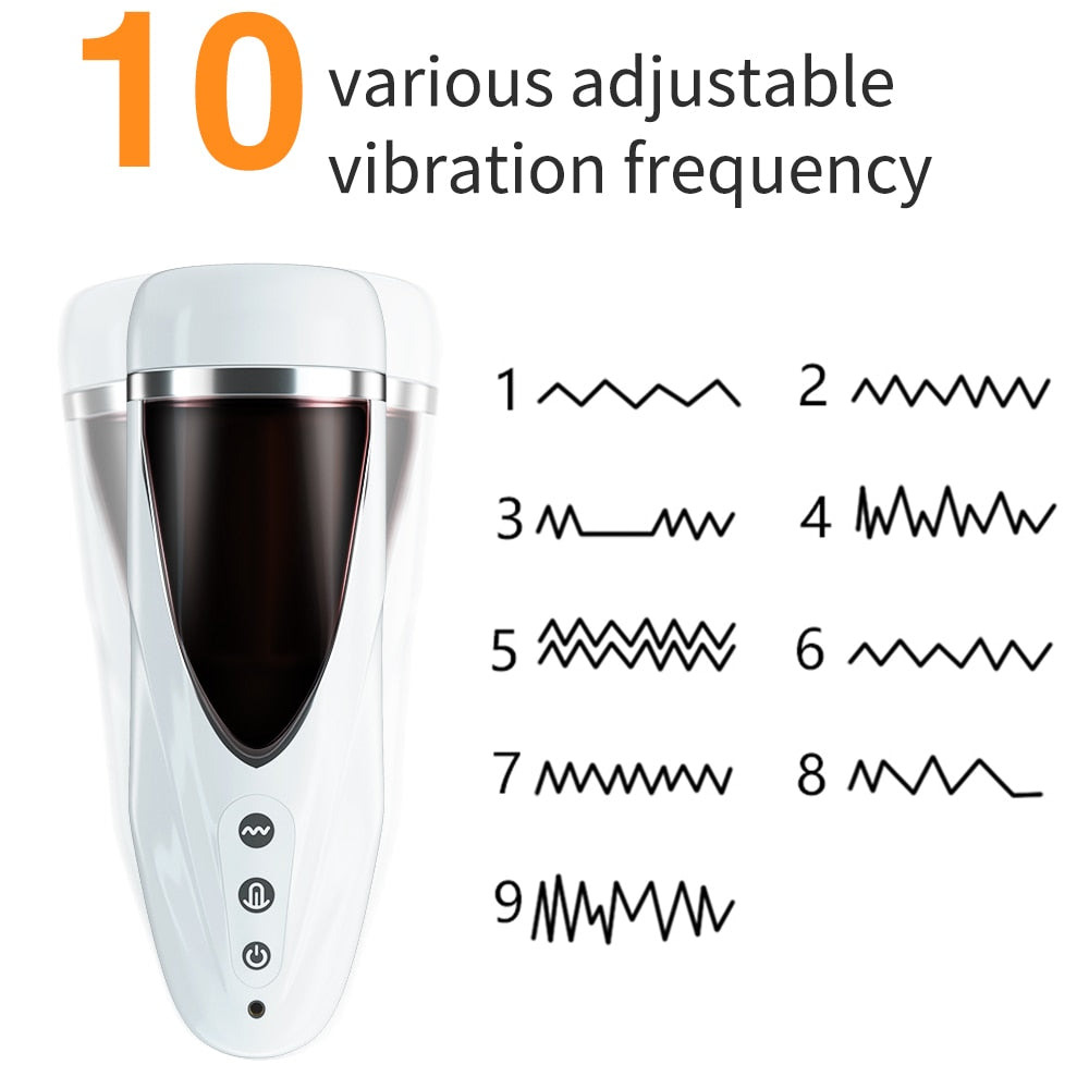 Automatic Male Masturbator Cup Realistic Tip of Tongue and Mouth Vagina Pocket Pussy for Men Blowjob Stroker Vibrating Sex Toys
