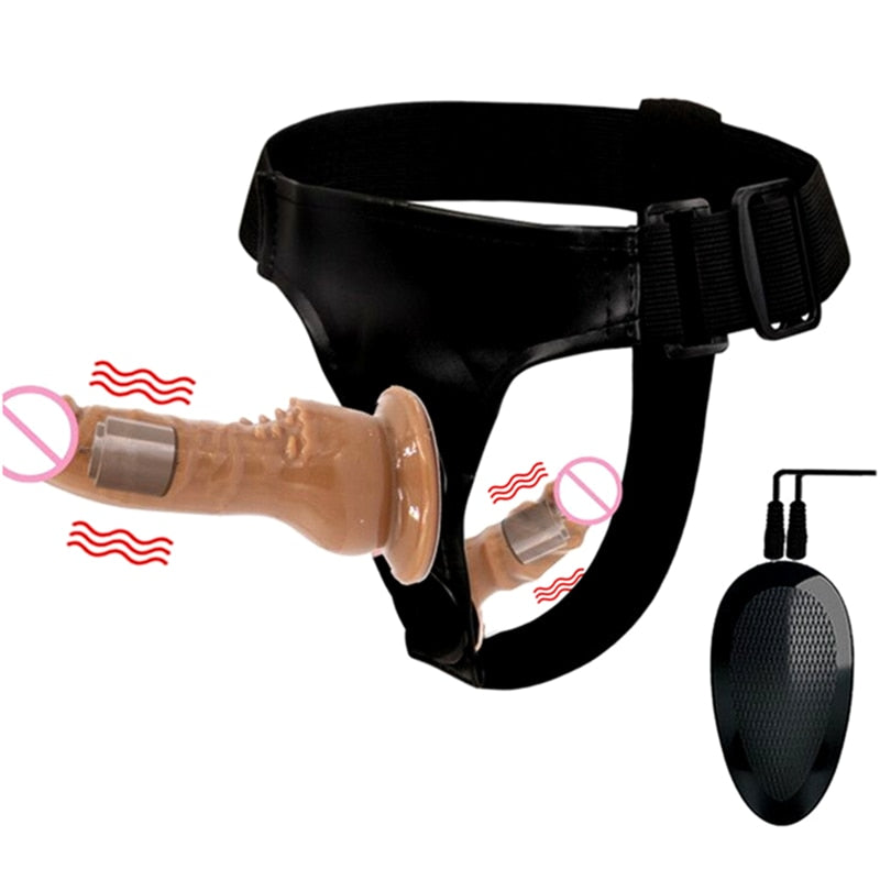 Double Penis Realistic Dildos Ultra Elastic Harness Belt Strap On Big Dildo Vibrator for Woman Lesbian