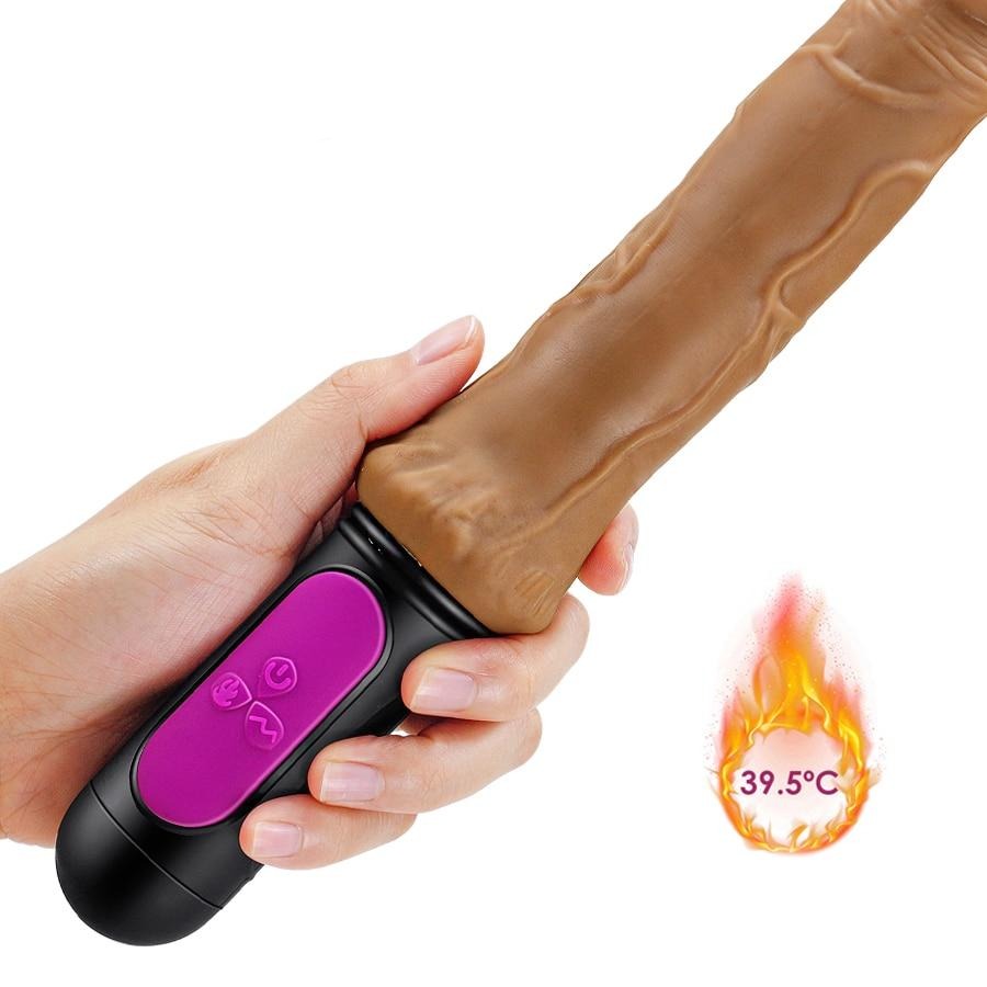 Heating Realistic Dildo Vibrator for Woman 10 Speed Bend Soft Huge Dildo Penis G Spot Vagina Anus Masturbator Sex Toy