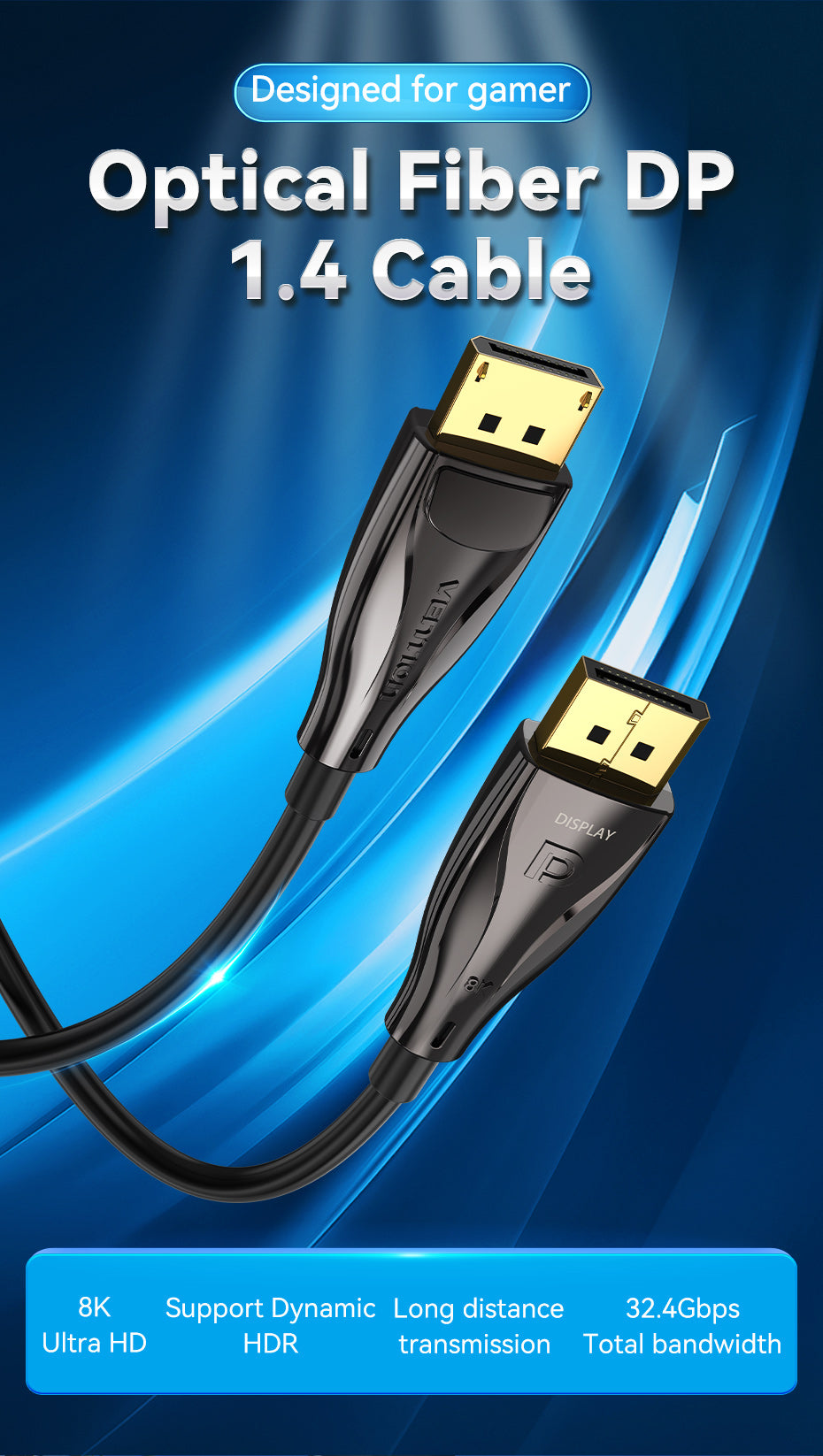 Câble HDMI-A Mâle vers Mâle 4K HD 1.5/2/5M Noir