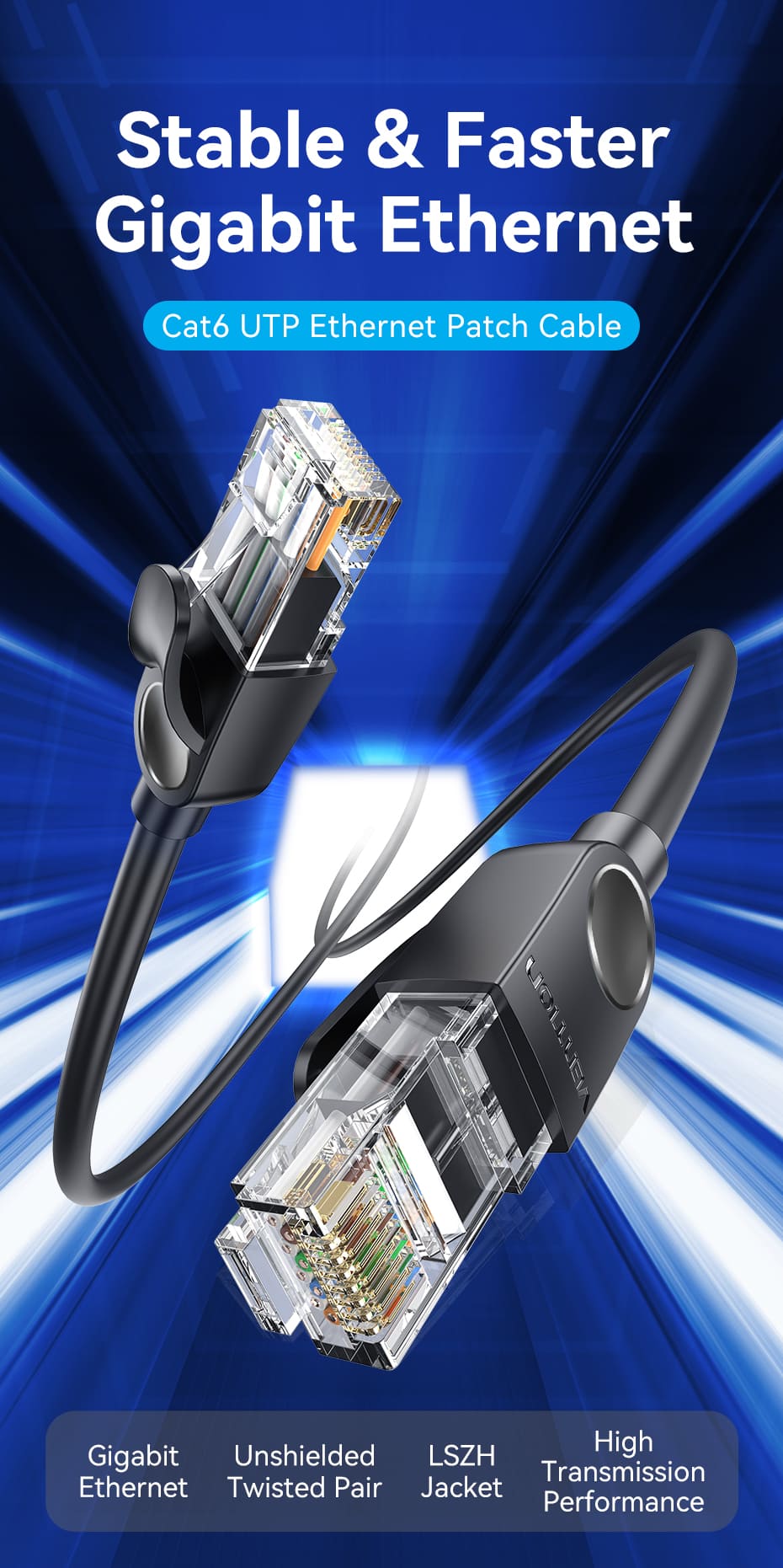 Cat 6 UTP Ethernet Patch Cable Black