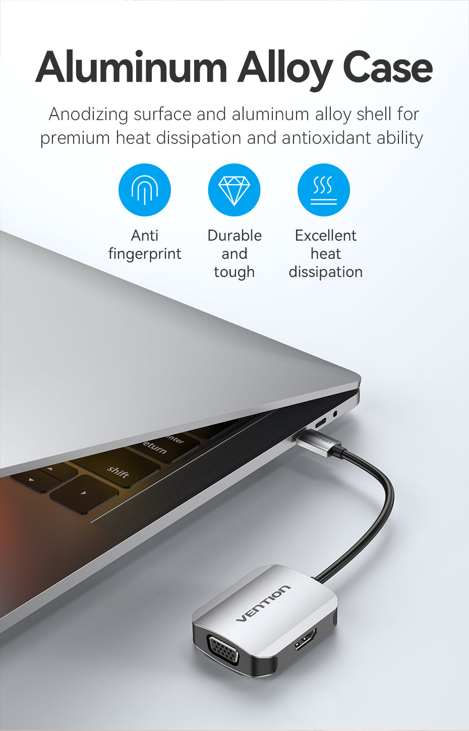 Vention Dual Converter USB-C  to HDMI & VGA