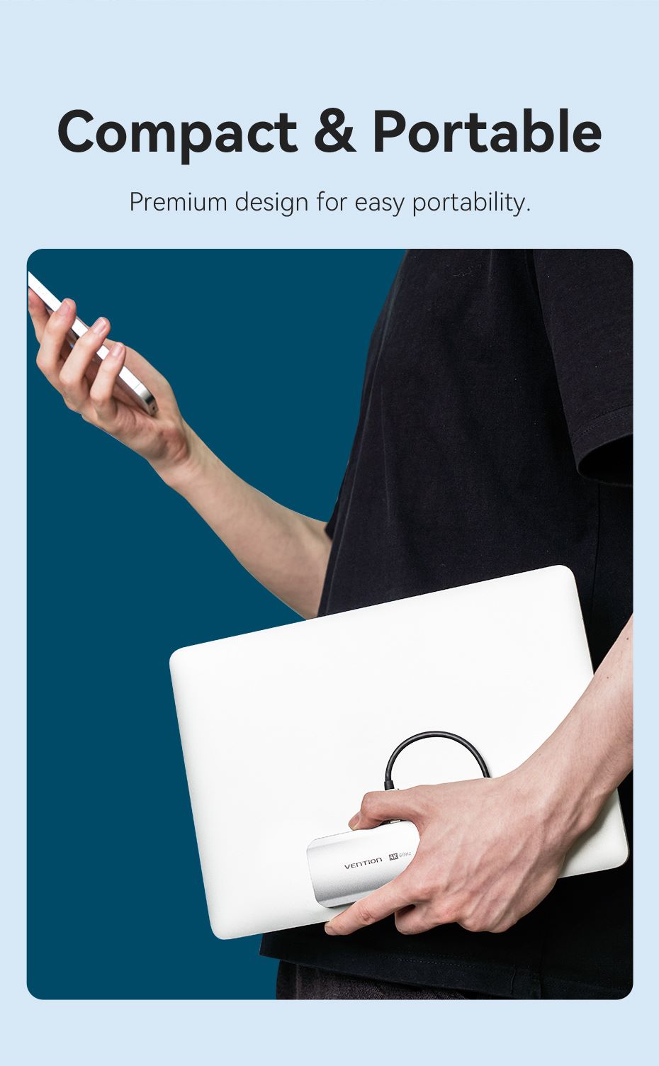 USB-C to HDMI/VGA/USB 3.0/PD Docking Station 0.15M Gray Aluminum Alloy Type