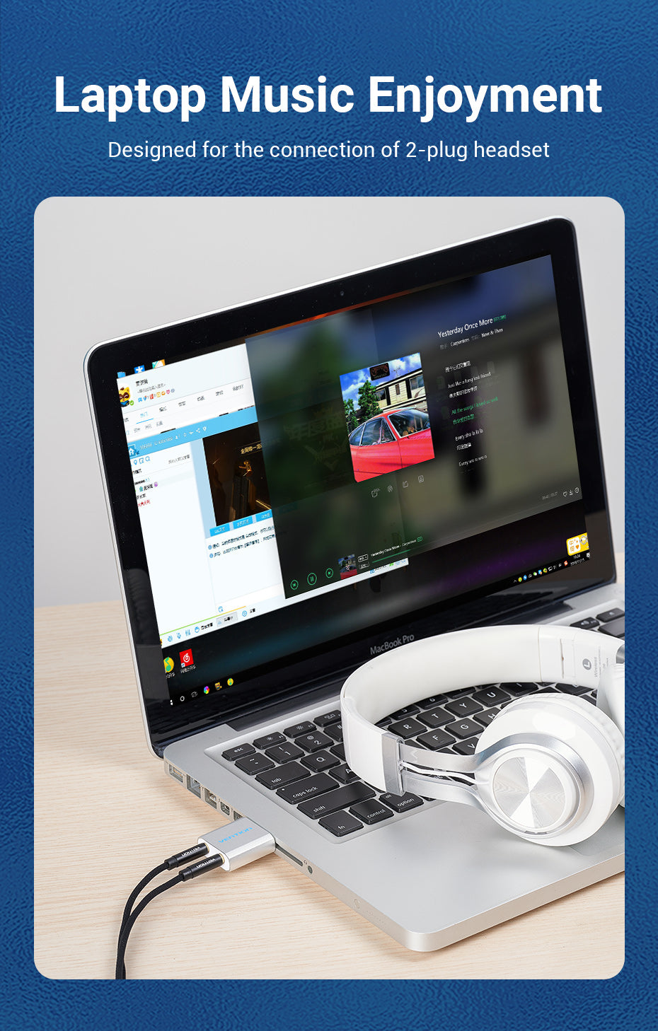 USB External Sound Card Silvery Metal Type