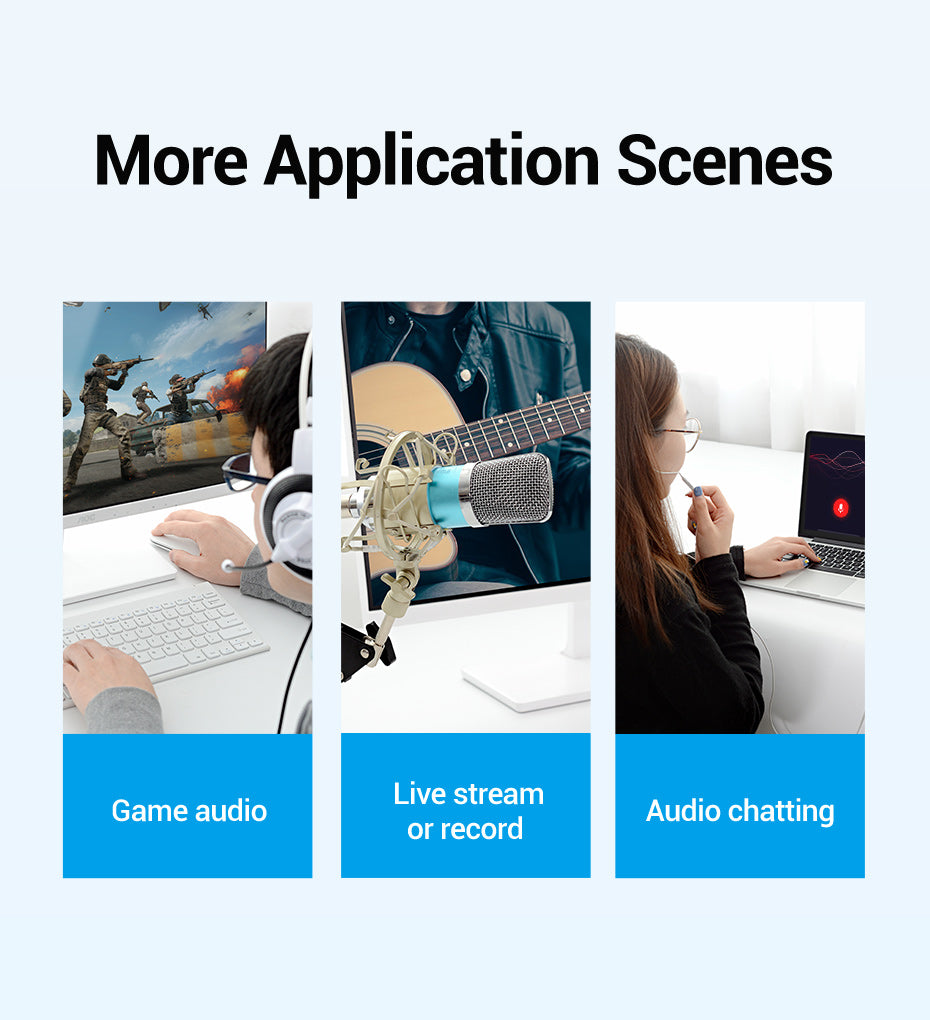 USB External Sound Card Silvery Metal Type