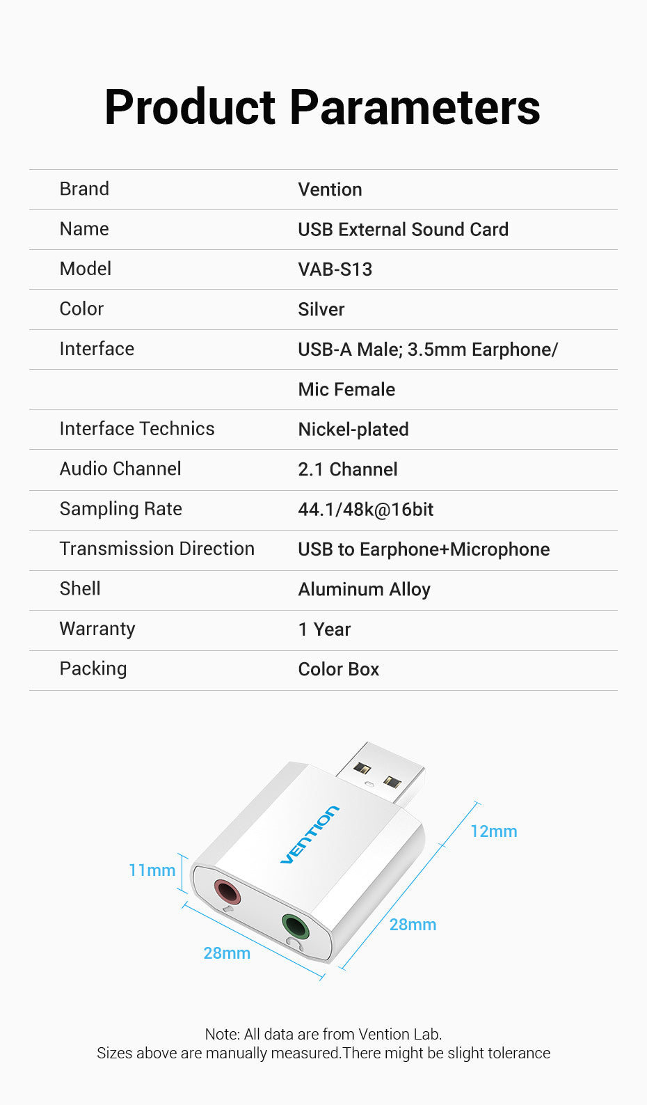 USB External Sound Card Silvery Metal Type