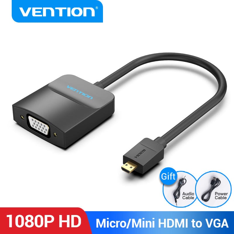 Micro HDMI to VGA Adapter HDMI Male to VGA Female Converter with Jack 3.5 Cable 1080P